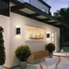 Lampada da parete moderna a doppia testa LED 10W balcone illuminazione esterna impermeabile portico in alluminio recinzione da giardino