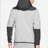 Mäns i full längd Zip-up Cardigan Hoodie Splicing Tech Fleece Men's Spring New Sportswear Hooded Casual Coat Top CZ9905