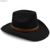 Breda randen hattar hink män kvinnor västra cowboy panama sunhats fedora mössor trilby jazz sombrero utomhus reseparti storlek US 7 1/4 uk l 240319