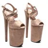 Dance Shoes Peep Toe 23CM/9inches Suede Upper Plating Platform Sexy High Heels Sandals Pole 077
