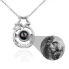 Colliers Je t'aime collier 100 langues pendentif 925 argent cadeau romantique personnalisé Photo projecteur pendentif collier cadeau pour petite amie