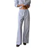 Pantalons pour femmes Femmes S Y2K Stripe Imprimer Jambe large Pantalon long Taille élastique Casual Loose Fit Lounge Pyjamas avec poches