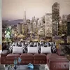 Wallpapers Diantu Cosyomized Modern City Night TV Sofá Parede Personalizado Grande Mural Verde Papel de Parede Papel de Parede 3D Para Sala