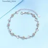 Braccialetti con ciondoli S925 Argento femminile Galvanotecnica Pt950 Platino 3,5 Moissan Diamante 1 pezzo per conto della consegna L240319