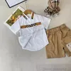 Preppy-Stil Kinder Plaid Kleidung Sets Jungen Mädchen Brief gedruckt Kurzarm-Shirt mit Shorts Röcken 2 Stück 2024 Sommer Kinder Designer-Outfits S1240