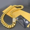 Miami Küba Bağlantı Zinciri Erkekler Tasarımcı Bilezik Erkekler 12mm 14mm genişliğinde 18K Gold Chain