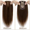 Toppers Snoilte 7x13cm Real Hair Toppers Silk Base Natural Hair Wig 100% Human Hair Prosthesis woman Brown Wigs Clip In Hair Extensions