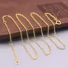 Łańcuchy AU750 Real 18K żółty złoto dla kobiet 1,1 mm Rolo łącze łańcuch kabli 45 cm 2,6-2.7G Bezpłatne shpping