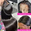 Bağımlılık Brezilya 30 40 inç Kemik Düz Dantel Ön İnsan Saç Perukları HD Şeffaf Bebek Saç Glueless Dantel Frontal Peruk