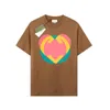 2024 Colorful Love Half Sleeve Fashion Versatile Solid Color Trendy T-shirt Summer New High Street Couple Top