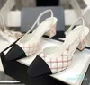 2024 kalın topuklu kare ayak parmağı kadın sandaletleri klasik orijinal deri tabanlar ve yüksek topuk ayakkabıları