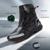 HBP Non-Brand 2024 Motorrad-Rennschuhe, wasserdicht, Reiten, Motocross-Stiefel, leuchtendes Schwarz, Sport, Moto, Herren, Biker, Motorrad