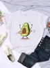 Fruta Abacate Fazendo Esporte Homens Mulheres Camisetas Hip Hop Harajuku Manga Curta Suave Respirável Tee Roupas Verão Casual Feminino Tops Plus Size