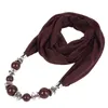 Foulards 2/3 Polyester perles uniques pendentif écharpe collier accessoire de mode colliers cadeaux faciles à porter