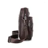 Bag Leather MEN'S Full-grain Shoulder Bag-Casual Wear Belt Running Mobile Phone B