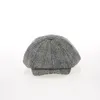 Sboy Hat 60 ٪ من الصوف Men Berets Gray Herringbone Caps Women British Pienters Atrumn Winter Hats Cap BJM42 240311