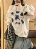 Kawaii Catprints Sweatshirts For Women Autumn Winter Plus Velvet Oneck No Hat Hoodies Casual Studenter Fashion Harajuku Teens 240228