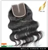Перуанские кружевные застежки, наращивание человеческих волос, средняя часть, верхняя кружевная застежка, 4x4, Прямая поставка, объемная волна6659943