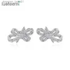 Stud LUOTEEMI Luxe Strik CZ Stud Oorbel voor Vrouwen Bruiloft Verloving Mode-sieraden Meisje Party Mode Oor Stud KerstcadeausC24319