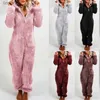 Kvinnors sömnkläder kvinnor jumpsuit ett stycke pyjamas för kvinnor onesies huva vinter höst sömnkläder korall fleece varm söt lång hemkläder s-5xlc24319