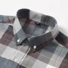 Plus Size 7XL 6XL 5XL Mens Social Shirt Pure Cotton Oxford Luxury Brand Thin Soft Buttoned Plaid Formal Work Western Clothing 240312