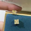 Stud PANSYSEN 100% 925 Sterling Silver 6MM Square Citrine Gemstone Wedding Engagement Ear Stud Earrings Fine Jewelry Gifts WholesaleC24319