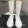 Новые ботинки 24ss, брендовые дизайнерские сапоги Welly Rain, дизайнерские сапоги на платформе Letter Ringer, модные черные женские сапоги до колена