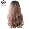 Synthetic Wigs Lace Wigs 7JHH WIGS Pink Brown Omber Long Wavy Curly Synthetic Wig For Female Daily Wear Heat-Resistant Hair Available In All Seasons 240328 240327