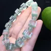 Link Bracelets Natural Clear Garden Quartz Cube Bracelet Women Beautiful Colorful Crystal Energy Healing Fashion Jewelry 1PCS