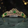 Tiaras Barock Vintage Gold Kristall Blumen Perlen Tiaras Strass Königin Kronen Hochzeit Haarschmuck Luxus Stirnband Diadem Y240319