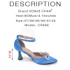 Pompe Venus Chan 2023 Ladies Summer Design Special Design Sky Blue Color Donne Africano Scarpe e sacchetti Set puntate Pompe della punta per la festa di nozze