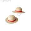 Chapeaux à larges bords Chapeaux de seau Luffy Str Hat accessoires de chapeau de jeu de rôle de dessin animé chapeau de soleil d'été parents et enfants chapeau Luffy Y240319