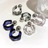 Boucles d'oreilles créoles en résine acrylique transparente, en forme de C géométrique pour femmes, tendances irrégulières, bijoux de fête suspendus pour filles