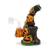 Borosilicate Glass Bong,Glass Pumpkin Pipe With Polymer Clay Decorations,Hand Painted Glass Rigs,Cute Pumpkin Glass Pipes,Glass Hookah,Glass Smoking Item,