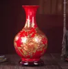 花瓶Jingdezhenセラミック装飾磁器クリスタルグレーズフラワーアレンジメント小さな花瓶中国のモダンファッションホームデコレーション