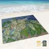 Мат Van Gogh масляная живопись Большое песчаное пляжное одеяло с угловыми карманами и сетчатой сумкой для пляжной вечеринки, путешествий, кемпинга, легкого веса