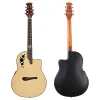 Guitar Electric Acoustic Guitar 6 Strings Round Back Ovation Model Brown 41 Inch Acoustic Guitar Cutaway Design Electric Folk Guitar