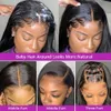 Syntetiska peruker Syntetiska peruker 13x4 13x6 HD Transparent spetsfront Human Bling Hair Wigs For Women Pre Plucked Brasilian Straight 4x4 Glueless spetsstängning Wig 240327
