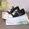 Casual Schoenen Lente En Zomer Mode Dames Hoge Hakken 10 Cm Dikke Basis Sneakers Zwart Wit 34-40 Platform