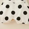 Hosen ZAFILLE Big Dots Gedruckt Baby Mädchen Overalls Sommer Geboren Overall Für Kinder Rückenfreie Kinder Kleinkind Strampler Mit Hut