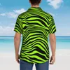 Casual shirts voor heren Groene Tijgerlijnen Hawaii Shirt Mannen Vakantie Dierenprint Korte mouwen Harajuku Design Retro Oversize Blouses