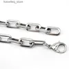 Charm Bracelets Chunky Link Chain Necklaces Fashion Jewelry Women Men Stainless Steel Flat O Chain Silver Color L240319