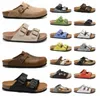 Birkines Mens Mulheres Designer Chinelo Tamancos Slides Sandálias Soft Camurça Couro Taupe Mocha Branco Rosa Mens Scuffs Plataforma Ao Ar Livre Chinelos