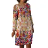 Sukienki swobodne sukienki na plaży letnie stroje 2024 Plus w rozmiarze drukowanie kolorowy blok kolorowy z długim rękawem luźne rękaw