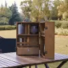 Gereedschap Draagbare Staande Kruidenrek Opbergorganisator Houten Kruidenfles Potten Houder met Afneembare Camping Picknick Servies Container