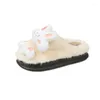 Slippers Home Cartoon Lovely Rabbits Soft Non Slip Breathable Children's Cotten Shoes Winter Indoor Warm Plush