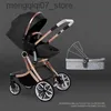 Strollery# 2024 Zestaw Nowy Baby Stoller 2 w 1eggshell Baby Carriaet2024 Noworodki Zkładanie dziecka Pramluxury High Landscape Trolley Car L240319