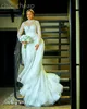 2024 Aso ebi plus size ivory mermaid lace dress requisted detachable train bridals dresses zj044