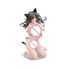Manga Urocze kocie uszy pikna dziewczyna klczca pozycja Model lalki figurki Anime zestawy garaowe PVC zabawki dla dzieci statua obudowa computer dekoracja 240319