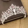 Tiaras moda kadın kristal kronlar tiara düğün saç aksesuarları taç gelin tiaras ve kronlar saç takılar düğün saç süsleri y240319